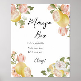 Main Squeeze | Citrus | Rosa Blommig Mimosa Bar Poster