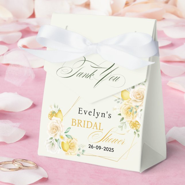 Main Squeeze Elegant Citron Blommig Bröllopsdusch  Presentaskar (Bröllop)