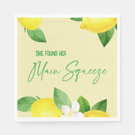 Main Squeeze Elegant Lemon Gul Citrus Dusch Pappersservett