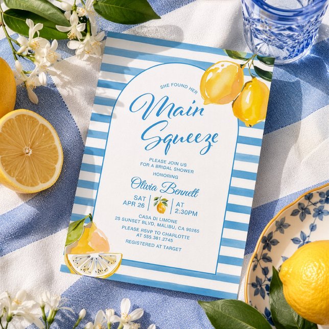 Main Squeeze italiensk citron bröllopsdusch-inbjud Inbjudningar (Skapare uppladdad)