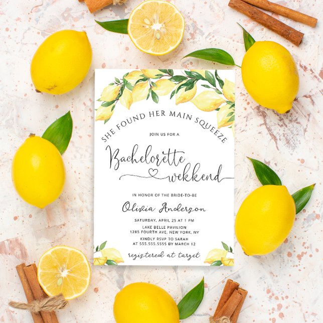 Main Squeeze Lemon Bachelorette Helg inbjudan (Skapare uppladdad)