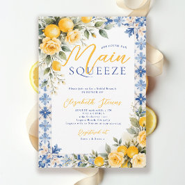 Main Squeeze Lemon Blue Italiensk Bröllopsdusch Inbjudningar