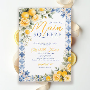Main Squeeze Lemon Blue Italiensk Bröllopsdusch Inbjudningar