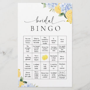 Main Squeeze Lemon Bröllop Bingo Spel Brevpapper
