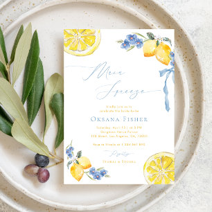 Main Squeeze Lemons Blue Italy Möhippa Inbjudningar