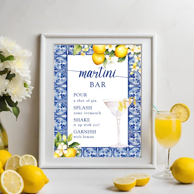 Main Squeeze Lemons Bröllopsdusch Martini Bar Poster (Skapare uppladdad)