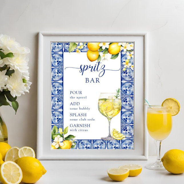 Main Squeeze Lemons Bröllopsdusch Spritz Bar Poster (Skapare uppladdad)