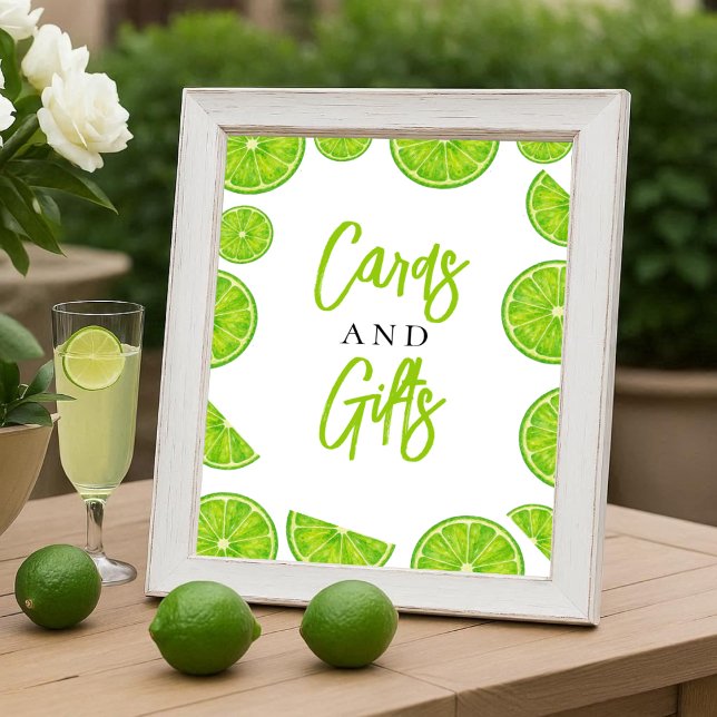 Main Squeeze Lime Bridal Shower Cards & Gifts Sign Poster (Skapare uppladdad)