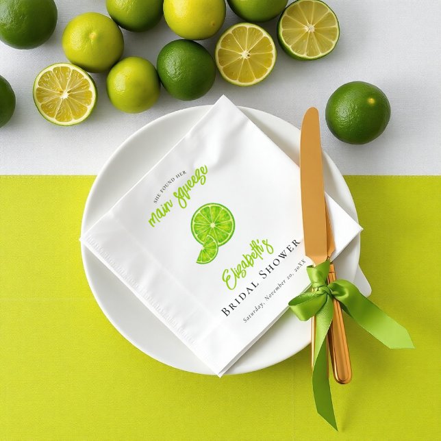 Main Squeeze Limegröna Bröllopsdusch Pappersservet Pappersservett (Skapare uppladdad)