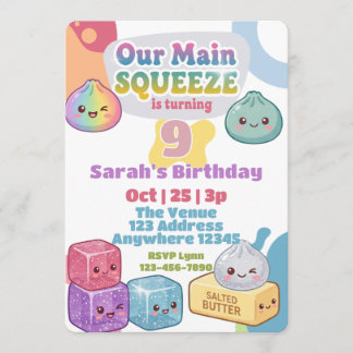 Main Squeeze Squishy Födelsedag Inbjudningar