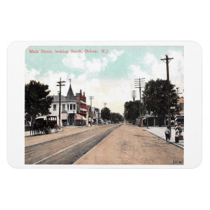 Main St., Belmar, New jersey 1906 Postcard Magnet