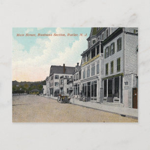 Main St, Butler, New jersey, Vintage Vykort