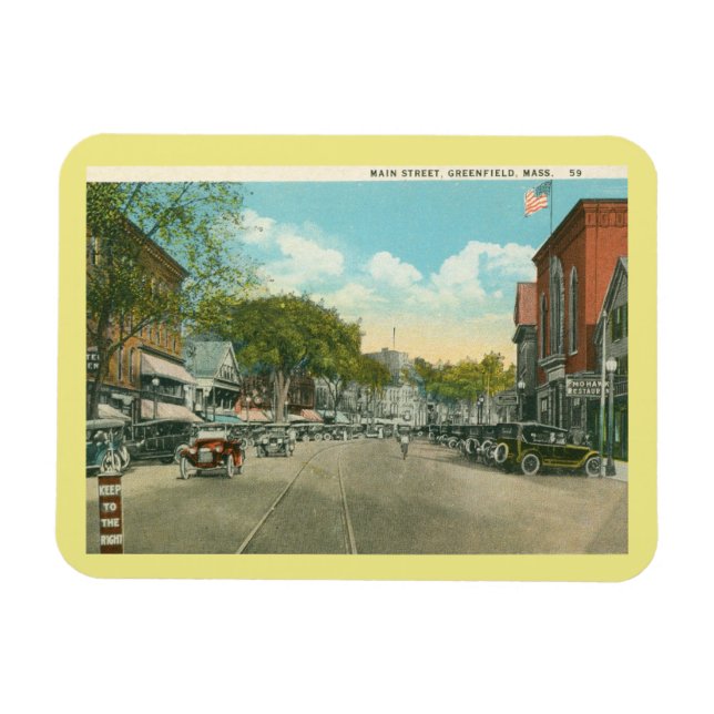 Main St., Greenfield, MORSA Vintage Magnet (Horisontell)