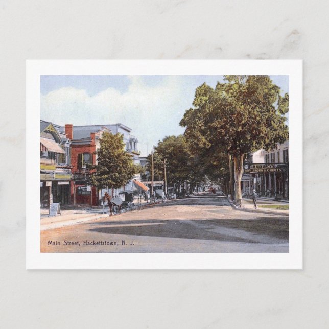 Main St., Hackettstown, NJ 1910 Vintage Vykort (Framsida)