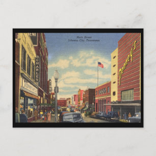 Main St., Johnson City, Tennessee Vintagegata Vykort