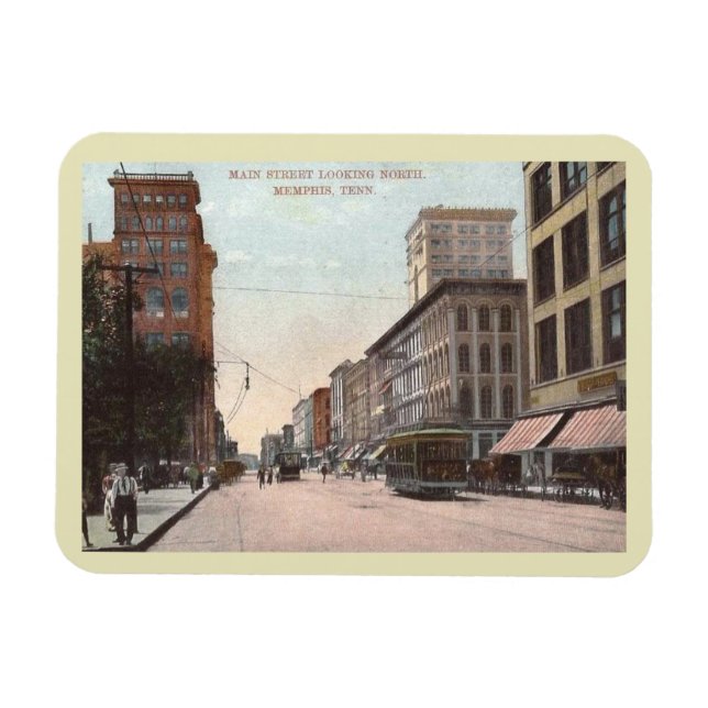 Main St., Memphis, Tennessee Vintage Stil Magnet (Horisontell)