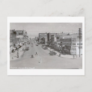 Main St., Moose Jaw, Saskatchewan Vintage Vykort