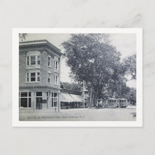 Main St, Öster Orange, NJ Vintage Vykort