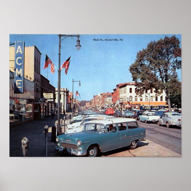 Main St., Somerville, New jersey Vintage Poster (Framsidan)