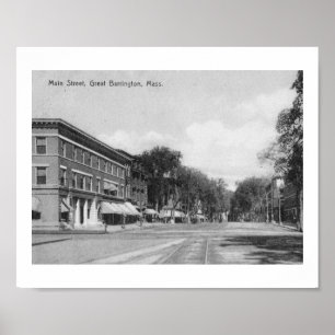 Main St., Underbar Barrington, Massachusetts Vinta Poster