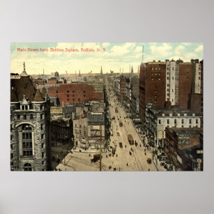 Main Street, Buffalo NY 1912 Vintage Poster