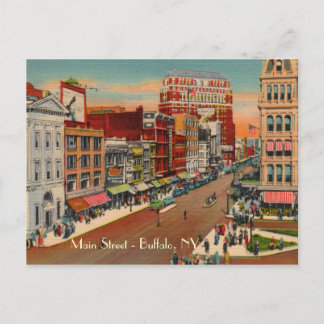 Main Street - Buffalo, NY Vintage Postcard Vykort