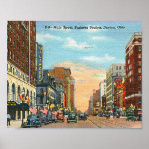 Main Street, Dayton, Ohio Vintage Poster