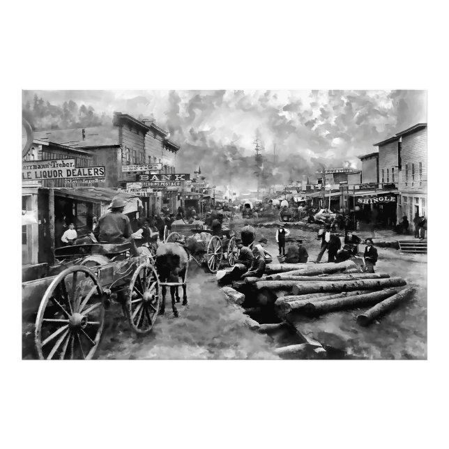 Main Street DEADWOOD 1876 Fototryck (Framsidan)