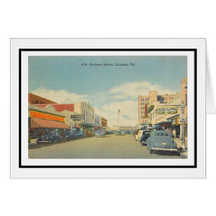 Main Street i Sarasota, Florida Hälsningskort