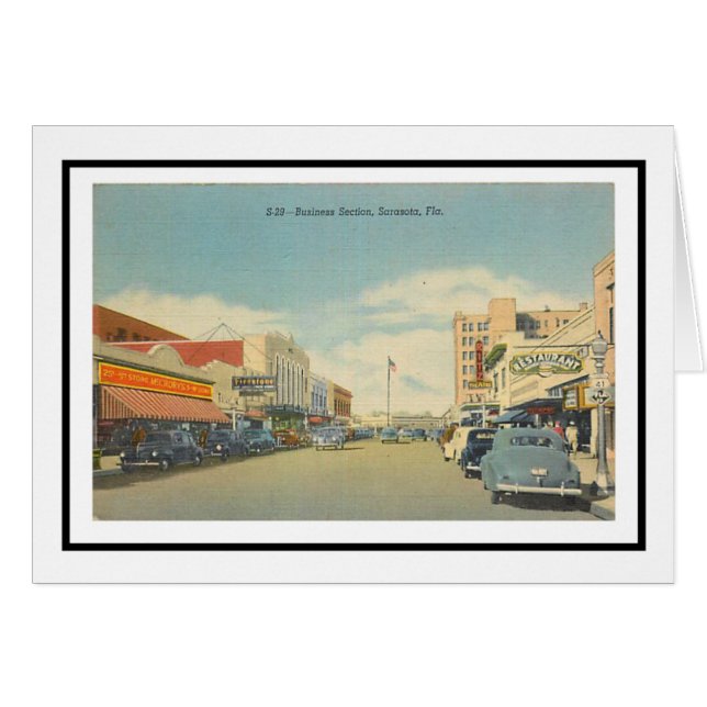 Main Street i Sarasota, Florida Hälsningskort (Framsidan Horizontal)