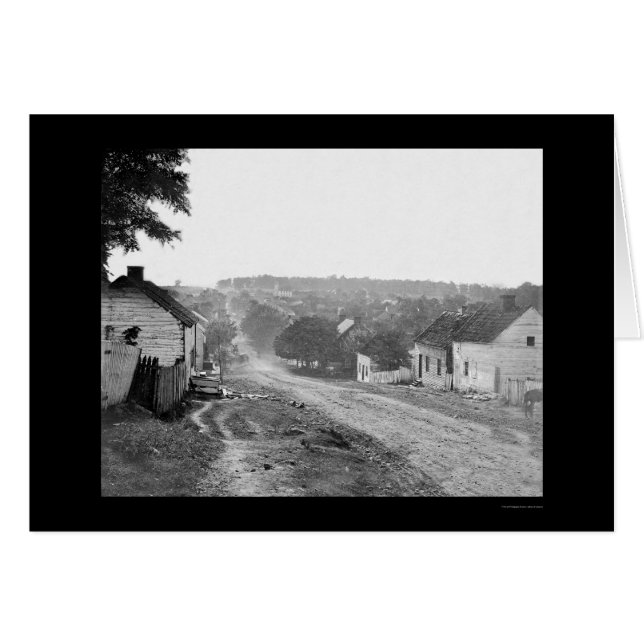 Main Street i Sharpsburg, MD 1862 Hälsningskort (Framsidan Horizontal)