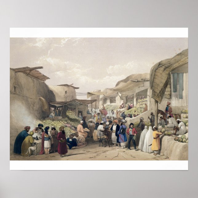 Main Street in the Bazaar at Caubul, in the Fr Poster (Framsidan)