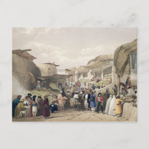 Main Street in the Bazaar at Caubul, in the Fr Vykort