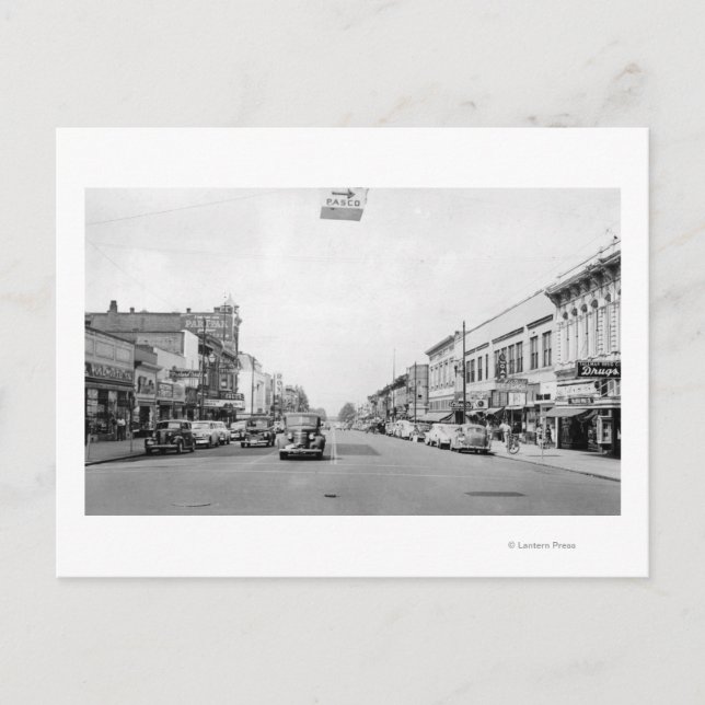 Main Street in Walla Walla, WA Photograph Vykort (Framsida)