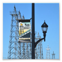 Main Street, Kilgore, Texas, Oil Derricks Fototryck