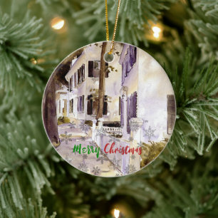 Main Street, Nantucket, God jul Julgransprydnad Keramik