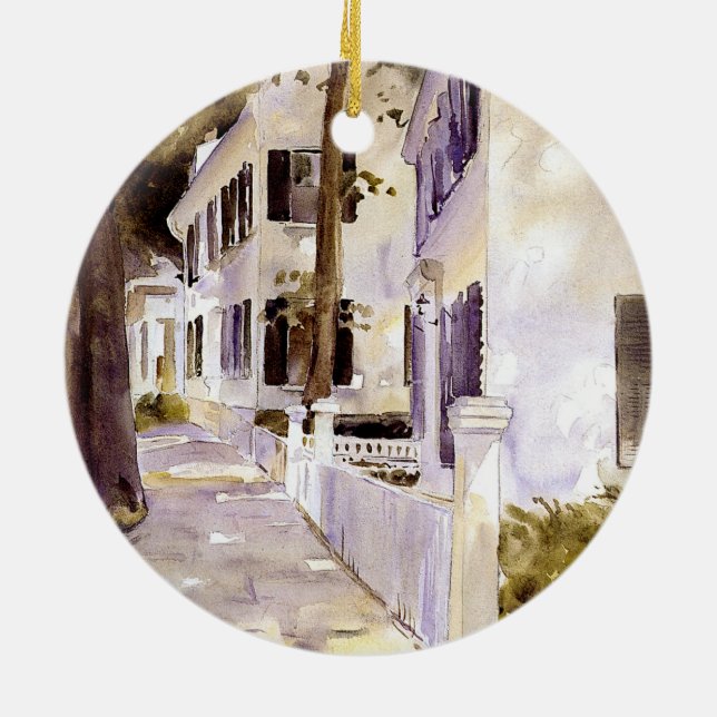 Main Street, Nantucket Julgransprydnad Keramik (Baksidan)