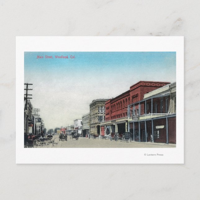 Main Street SceneWoodland, CA Vykort (Framsida)