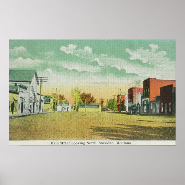 Main Street Tittar NorthSheridan, MT Poster (Framsidan)