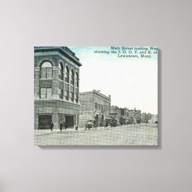 Main Street Tittar WestLewiston, MT Canvastryck (Framsida)