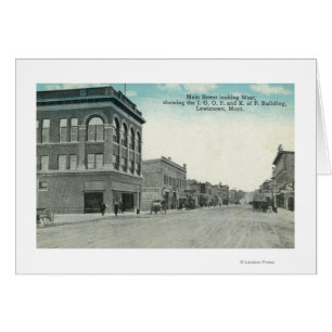 Main Street Tittar WestLewiston, MT Hälsningskort