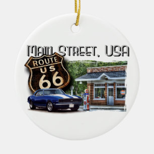 Main Street USA Camaro Scene Julgransprydnad Keramik