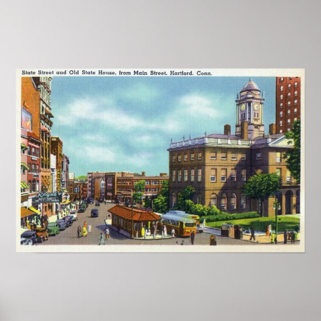 Main Street View of State Street & Old State Poster (Framsidan)