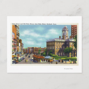 Main Street View of State Street & Old State Vykort