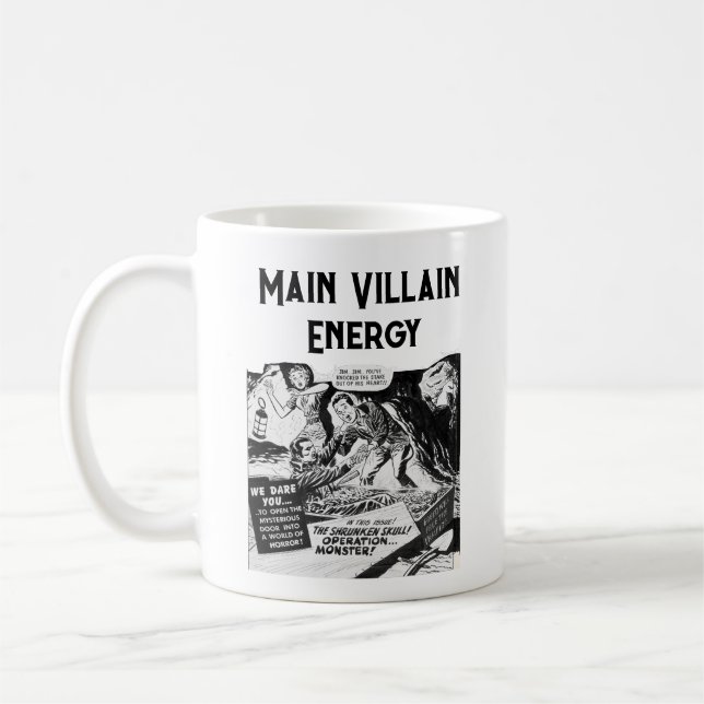 Main Villain Energy Retro Vampre Tecknad Kaffemugg (Vänster)