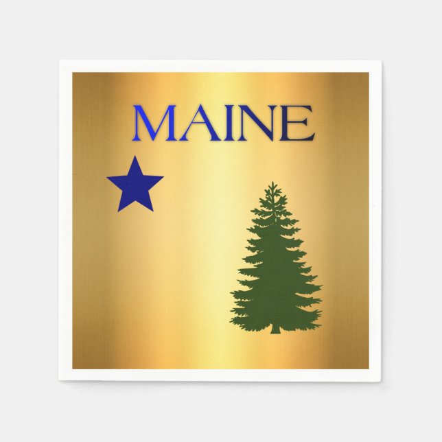 Maine (1901) flagga pappersservett (Framsidan)