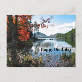 Maine Acadia Landskapsfoto Sjö Födelsedag Vykort