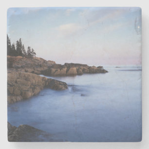 Maine, Acadia National Park, månnedgång Underlägg Sten