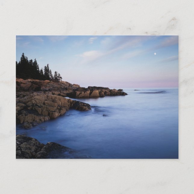 Maine, Acadia National Park, Moonset Vykort (Framsida)