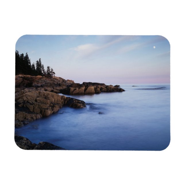 Maine, Acadia Nationalpark, månnedgång Magnet (Horisontell)